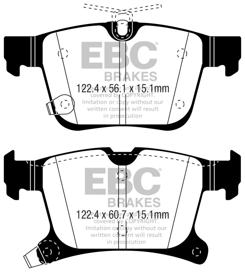 EBC 2016+ Chrysler Pacifica (RU) 3.6L Ultimax2 Rear Brake Pads - GTR Auto