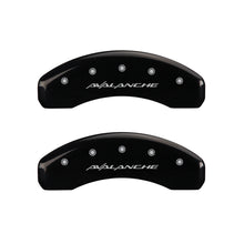 Load image into Gallery viewer, MGP 4 Caliper Covers Engraved Front &amp; Rear Avalanche Black finish silver ch