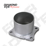 Diamond Eye ADAPTER 4-BOLT FLANGE 4in INNER DIA CLAMP-ON AL: 01-05 CHEVY/GMC 6.6L 2500/3500 CHV-FBA