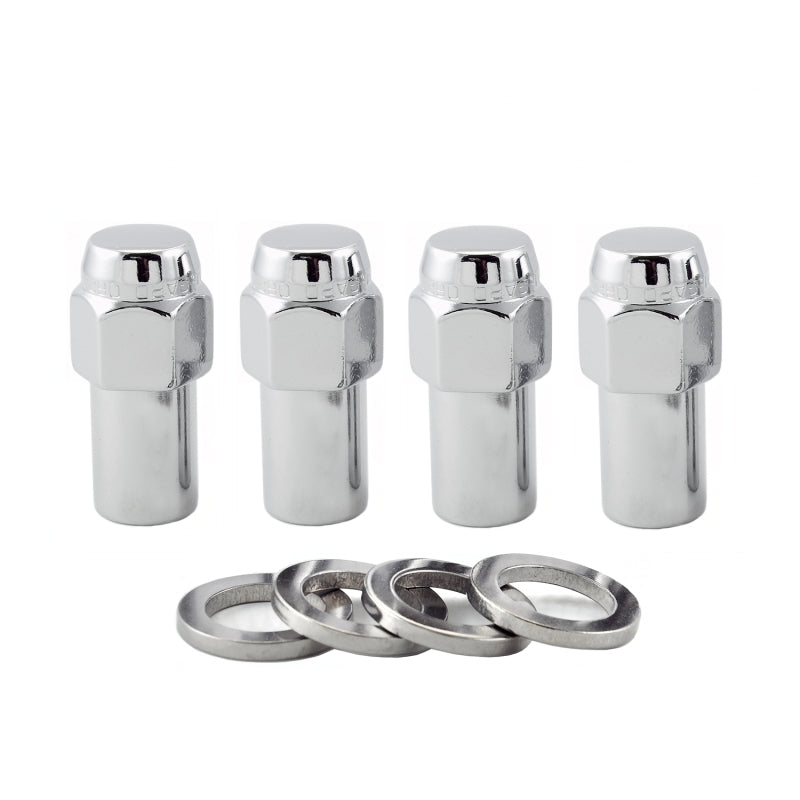 McGard Hex Lug Nut (Long Shank - .946in.) 7/16-20 / 13/16 Hex / 1.85in. Length (4-Pack) - Chrome