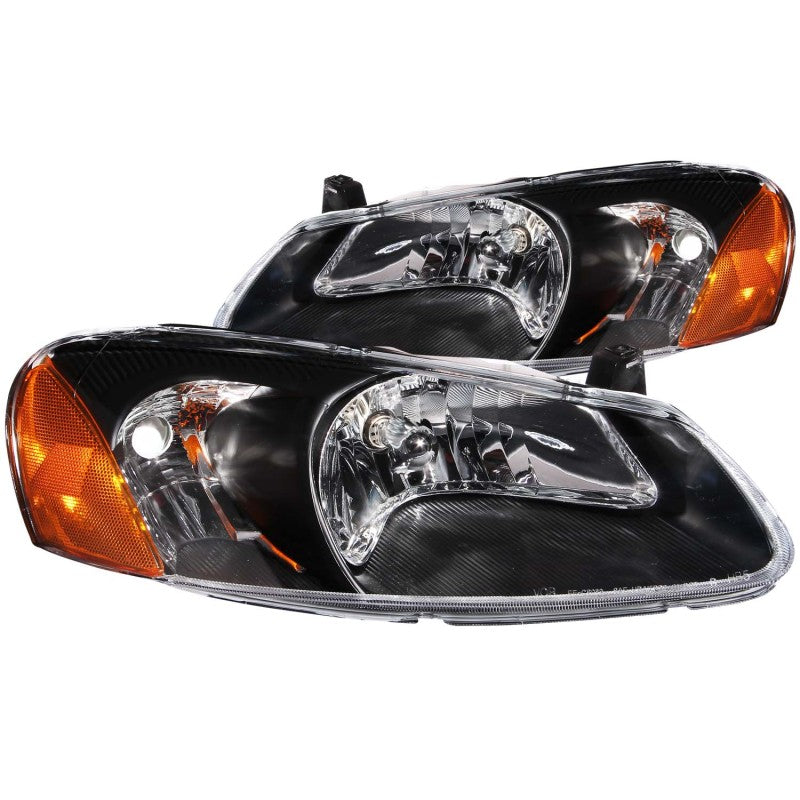 ANZO 2001-2004 Dodge Stratus Crystal Headlights Black