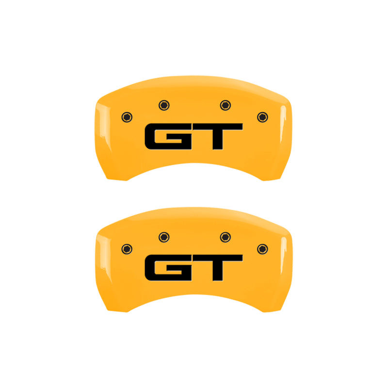 MGP Rear set 2 Caliper Covers Engraved Rear 2015/GT Yellow finish black ch