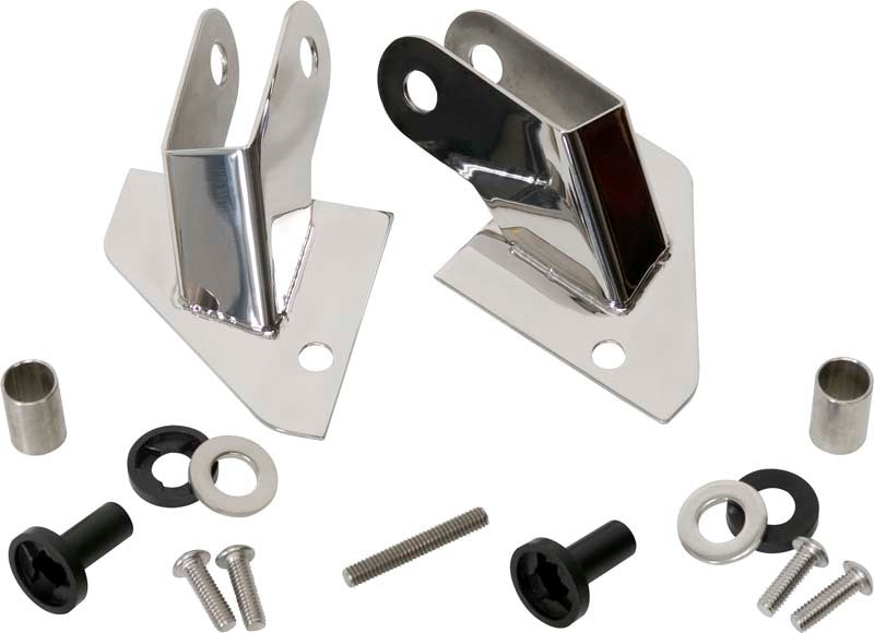 Kentrol 87-95 Jeep Wrangler YJ Mirror Relocation Bracket Pair - Polished Silver