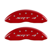 Load image into Gallery viewer, MGP 4 Caliper Covers Engraved Front &amp; Rear SRT4 Red finish silver ch