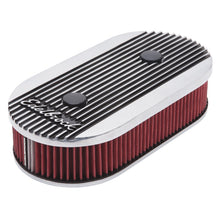 Load image into Gallery viewer, Edelbrock Air Cleaner Elite II Oval Dual-Quad Carbs 2 5In Red Element Polished