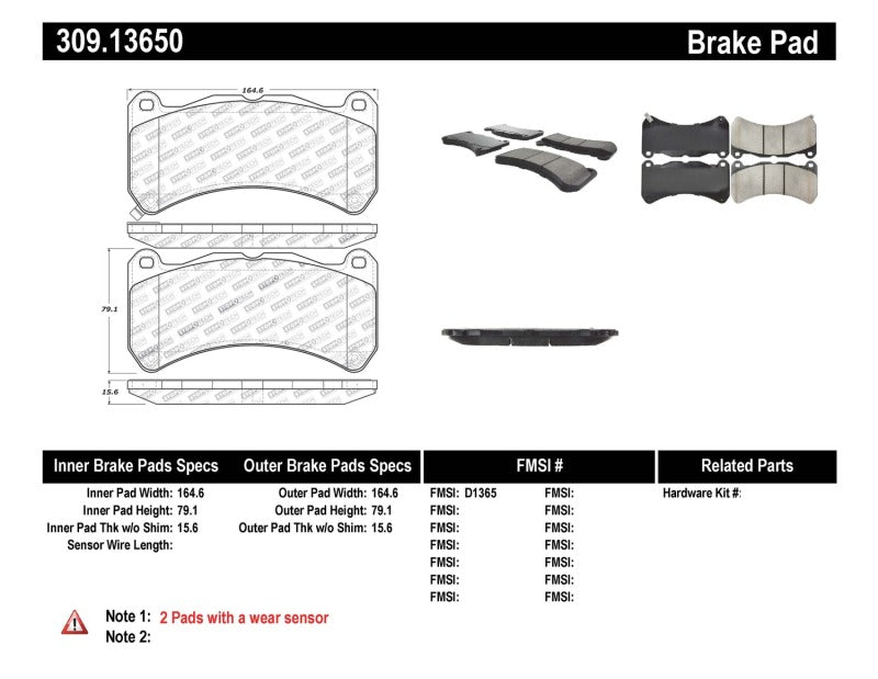 StopTech Performance 08-09 Lexus IS F Front Brake Pads