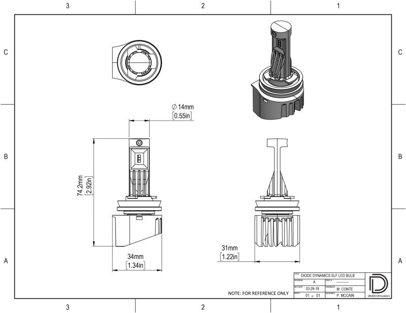 Diode Dynamics 5202/PSX24W SLF - Yellow (Single)