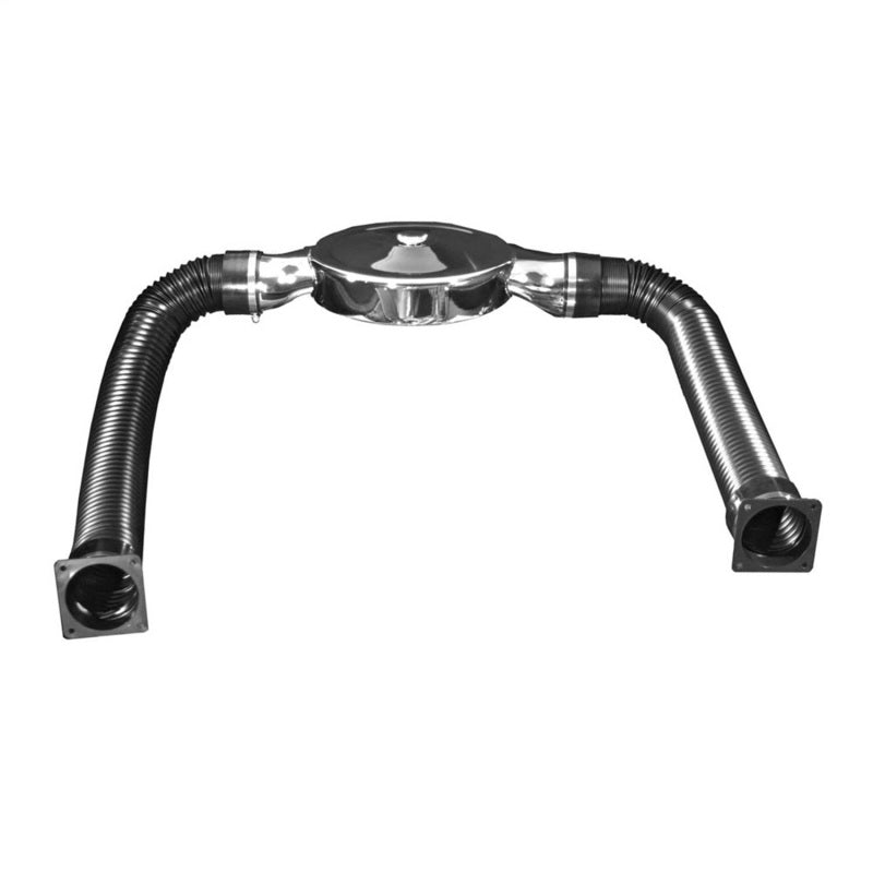 Spectre Air Box Kit 14in. / Dual 180 Degree Inlets - Chrome w/Black Ducts