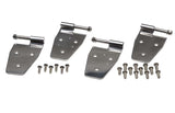 Kentrol 97-06 Jeep Wrangler TJ Door Hinge Set 4 Pieces - Polished Silver