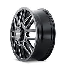 Load image into Gallery viewer, Mayhem 8107D Cogent Dually 22x8.25 / 8x200 BP / 115mm Offset / 142mm Hub Black w/Milled Spokes Wheel