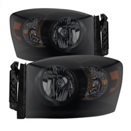 xTune Dodge Ram 1500 06-08 Amber Crystal Headlights Black Smoked HD-JH-DR06-AM-BSM