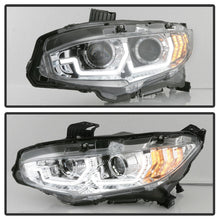 Load image into Gallery viewer, Spyder 16-18 Honda Civic 4Dr w/LED Seq Turn Sig Lights Proj Headlight - Chrome - PRO-YD-HC16-SEQ-C