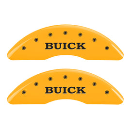 MGP 4 Caliper Covers Engraved Front Buick Engraved Rear Buick Shield Yellow finish black ch