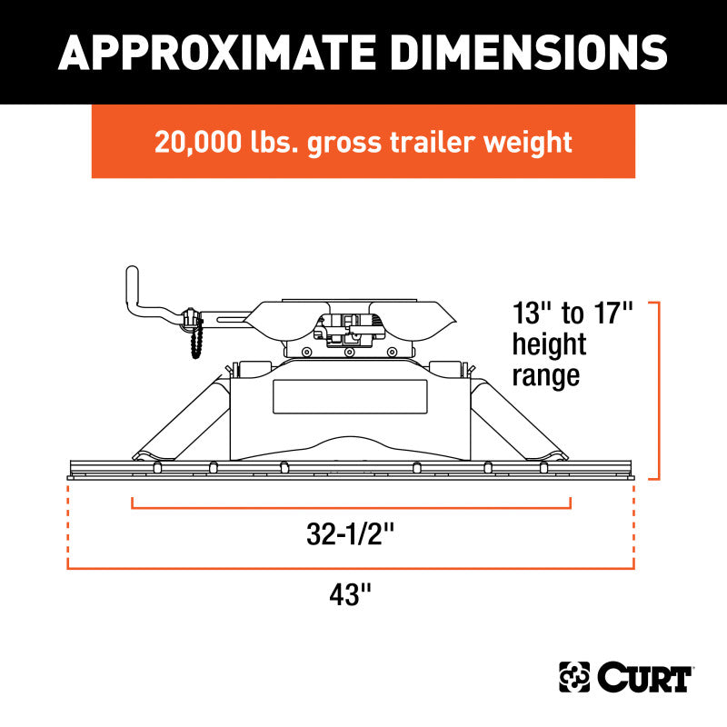 Curt Q20 5th Wheel Hitch w/Rails