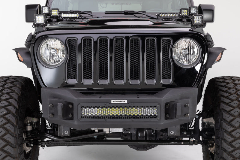 Go Rhino 07-20 Jeep Wrangler JL/JLU/JK/JKU/Gladiator JT Rockline Front Stubby Bumper - GTR Auto