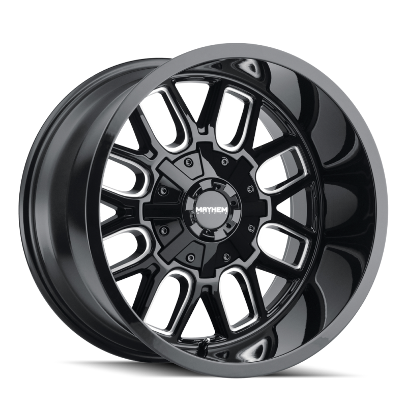 Mayhem 8107 Cogent 18x9 / 8x165.1 BP / 0mm Offset / 130.8mm Hub Black w/ Milled Spokes Wheel