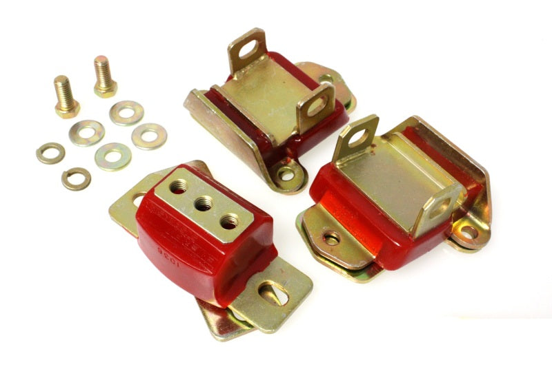 Energy Suspension 67-72 Camaro/64-72 Chevelle/63-82 Corvette Red Zinc 2 Engine & 1 Trans Mount Set - GTR Auto