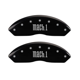 MGP 4 Caliper Covers Engraved Front & Rear Mach 1 Black finish silver ch