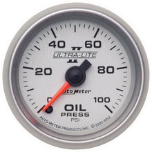 Load image into Gallery viewer, Autometer Ultra-Lite II 52mm 0-100 psi Full Sweep Electric Oil Pressure Gauge