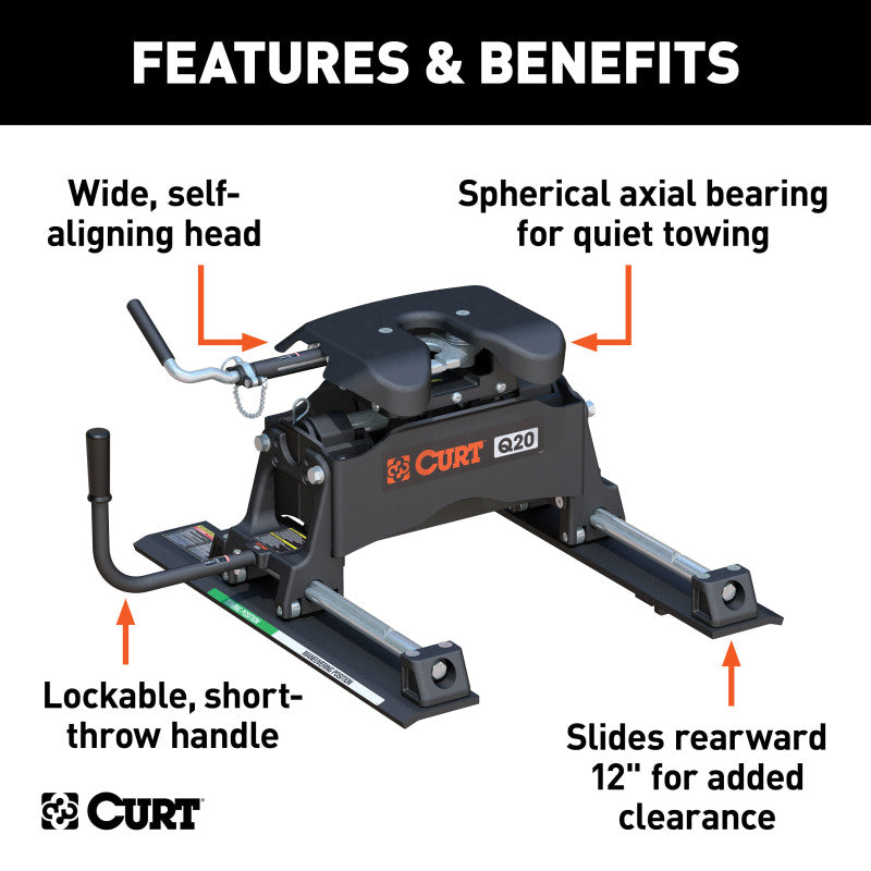 Curt Q20 5th Wheel Hitch w/Roller