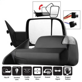 xTune Dodge Ram 1500 09-12 L&R Manual Extendable Power Heated Adjust Mirror MIR-DRAM09S-PWH-SET