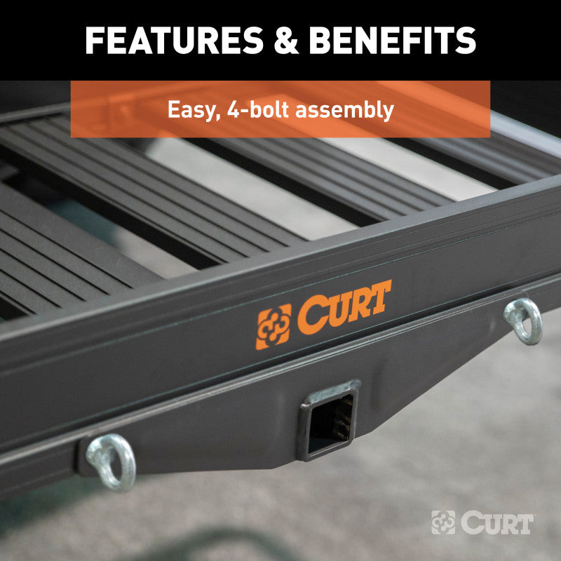 Curt 49in x 22-1/2in Basket-Style Aluminum Cargo Carrier