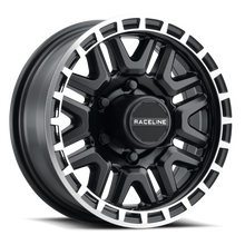 Load image into Gallery viewer, Raceline 953BM Krank 15x5in / 5x114.3 BP / 0mm Offset / 3.19mm Bore - Black &amp; Machined Wheel