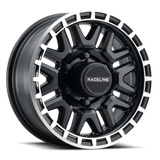 Raceline 953BM Krank 15x6in / 6x139.7 BP / 0mm Offset / 4.25mm Bore - Black & Machined Wheel