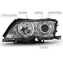 Load image into Gallery viewer, ANZO 2002-2005 BMW 3 Series E46 Projector Headlights w/ Halo Chrome
