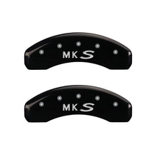 Load image into Gallery viewer, MGP 4 Caliper Covers Engraved Front Lincoln Engraved Rear MKS Black finish silver ch