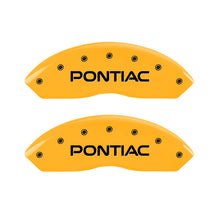 Load image into Gallery viewer, MGP 4 Caliper Covers Engraved Front Pontiac Rear Gxp Yellow Finish Black Char 2007 Pontiac Solstice