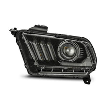 Load image into Gallery viewer, AlphaRex 10-12 Ford Mustang PRO-Series Projector Headlights Plank Style Jet Black w/Top/Bottom DRL