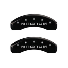 Load image into Gallery viewer, MGP 4 Caliper Covers Engraved Front &amp; Rear Magnum Black finish silver ch