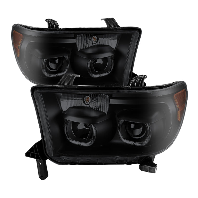 xTune Toyota Tundra 07-13 Projector Headlights Eliminates AFS LED Halo Smoked PRO-JH-TTUN07-CFB-BSM