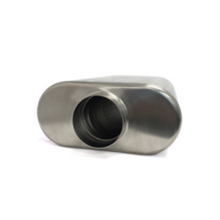 Load image into Gallery viewer, Ticon Industries 2.5in Low Pro Oval (2.5in Center In/Center Out) 17in L Ultralight Titanium Muffler