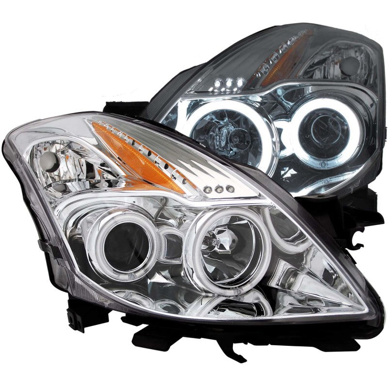 ANZO 2008-2009 Nissan Altima (2 Door ONLY) Projector Headlights w/ Halo Chrome (CCFL)