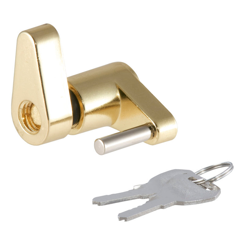 Curt Coupler Lock (1/4in Pin 3/4in Latch Span Padlock Brass-Plated)