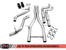 Load image into Gallery viewer, AWE Tuning 16-19 Chevy Camaro SS Resonated Cat-Back Exhaust - Track Edition (Diamond Black Tips)