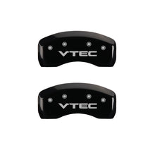 Load image into Gallery viewer, MGP 4 Caliper Covers Engraved Front &amp; Rear Vtech Black finish silver ch