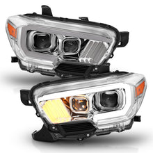 Load image into Gallery viewer, ANZO 2016-2017 Toyota Tacoma Projector Headlights w/ Plank Style Design Chrome/Amber w/ DRL