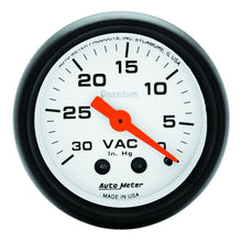 Load image into Gallery viewer, Autometer Phantom 52mm 30 in. HG. Mechanical Vacuum Gauge