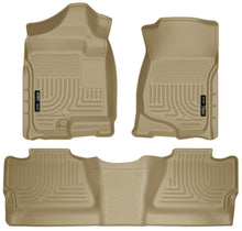 Load image into Gallery viewer, Husky Liners 07-12 Chevy Silverado/GMC Sierra Crew Cab WeatherBeater Combo Tan Floor Liners - GTR Auto