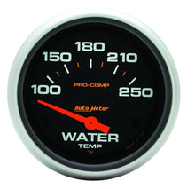 Load image into Gallery viewer, Autometer Pro-Comp 2 5/8in 100-250 Deg F Short Sweep Electric Water Temp Gauge