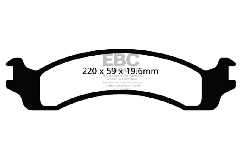 EBC 00-02 Dodge Ram 2500 Pick-up 5.2 2WD (Pad with wear sensor) Ultimax2 Front Brake Pads