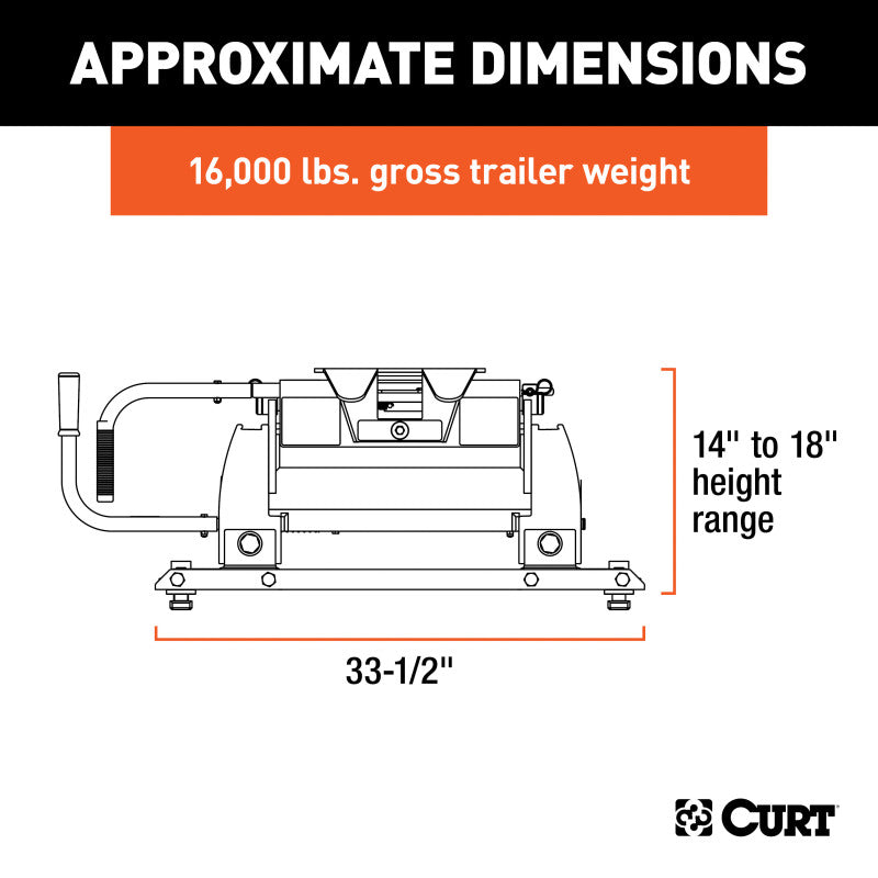 Curt E16 5th Wheel Hitch w/Ford Puck System Roller