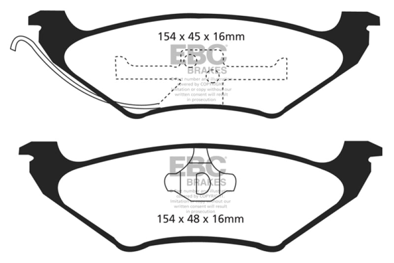 EBC 90-94 Lincoln Town Car 4.6 Yellowstuff Rear Brake Pads