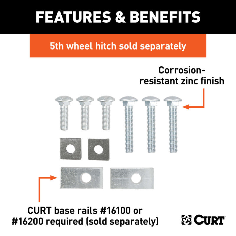 Curt 07-13 Toyota Tundra Semi-Custom 5th Wheel Bracket Hardware Kit