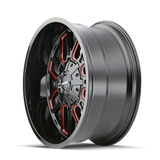 Mayhem 8107 Cogent 20x9 / 8x180 BP / 0mm Offset / 124.1mm Hub Black w/ Prism Red Wheel