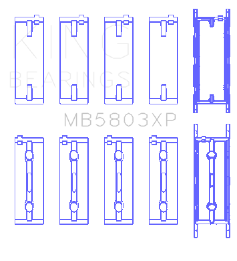 King Engine Bearings BMW S65B40A Crankshaft Tri-Metal Race Main Bearings Set of 5