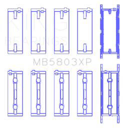King Engine Bearings BMW S65B40A Crankshaft Main Bearings Set of 5
